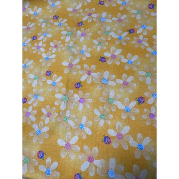 Little Blessings by Nancy Davis Murty for Andover Fabrics Yellow Daisy & Ladybug - Picture 1 of 5